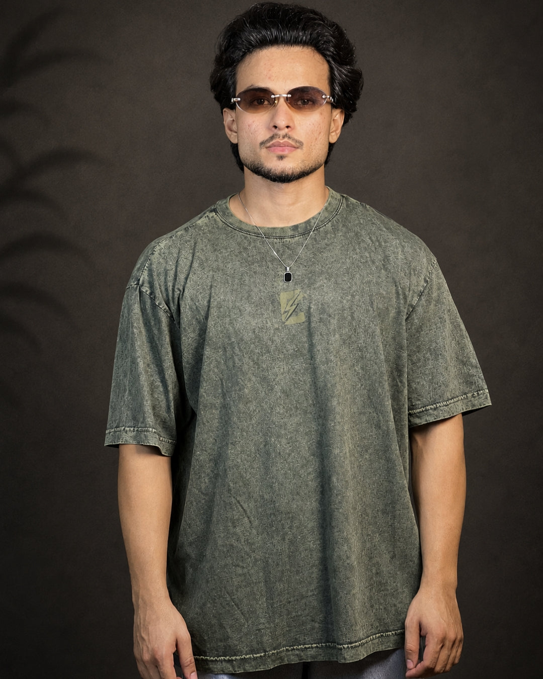 Vintage wash oversize tee - Olive