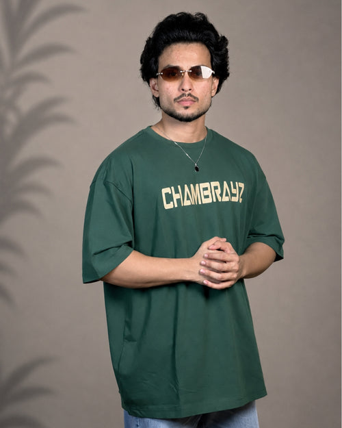 4 Way Stretch oversize Tee – Olive Green