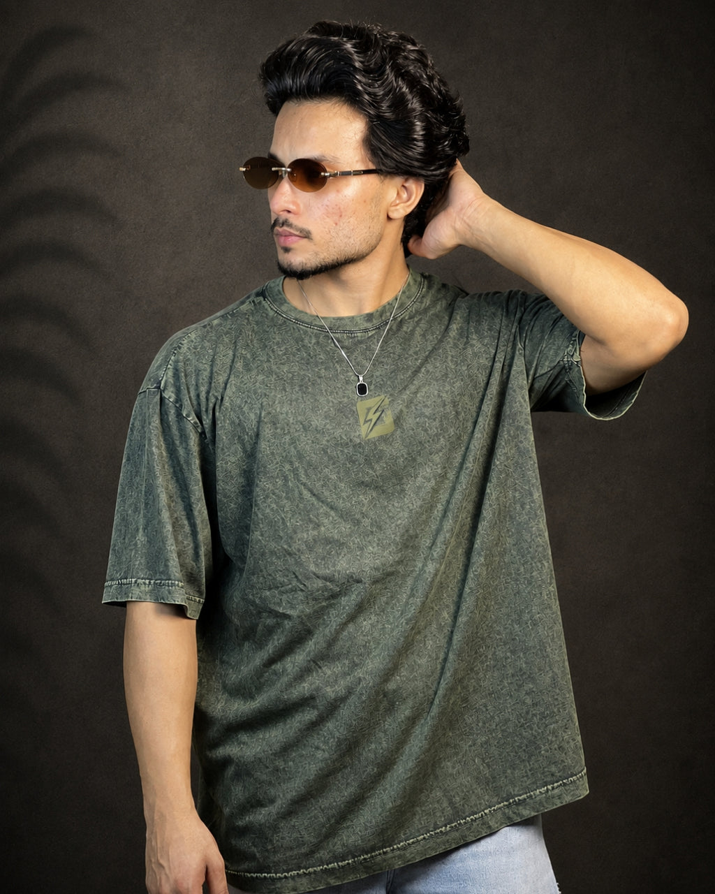 Vintage wash oversize tee - Olive