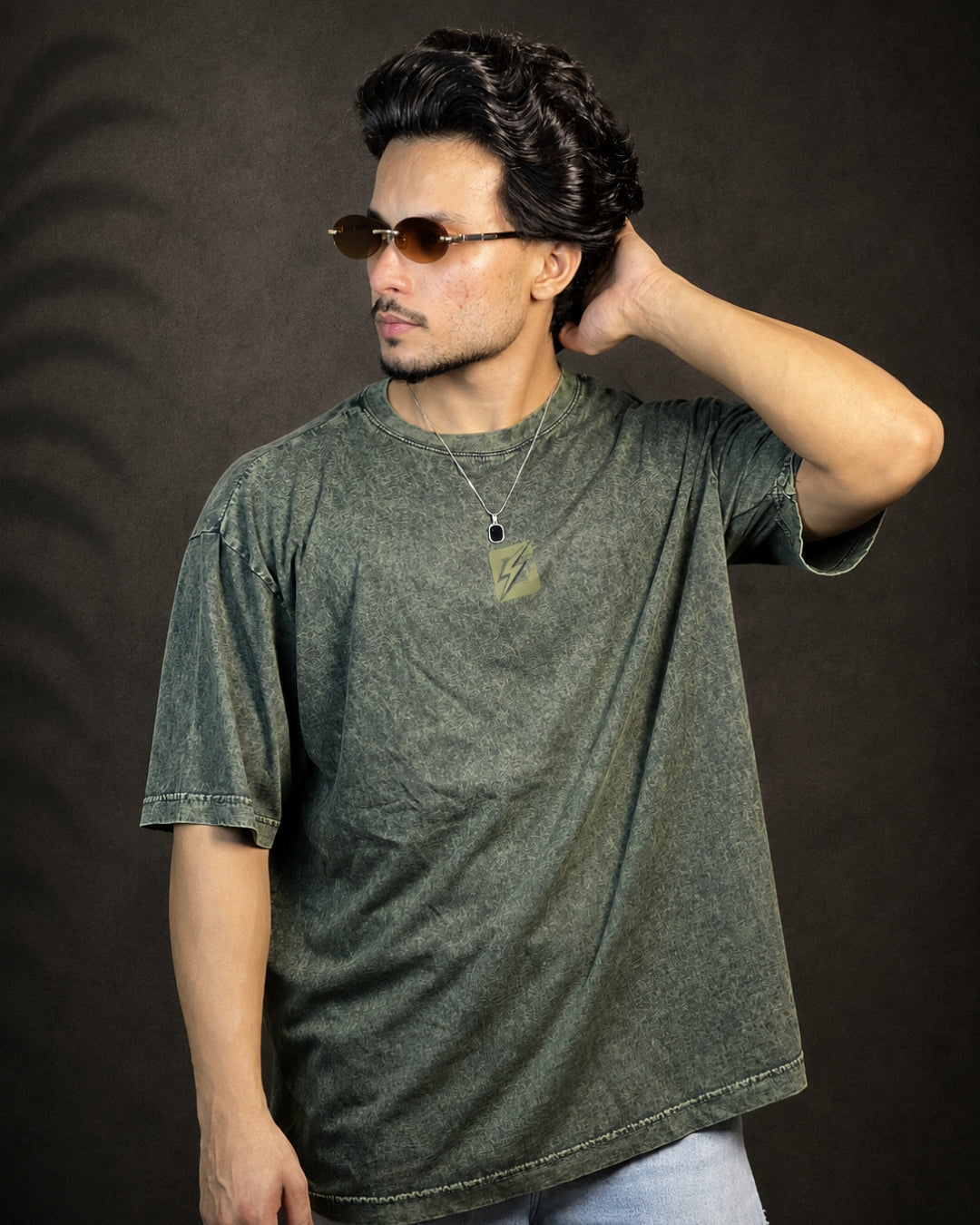 Vintage wash oversize tee - Olive